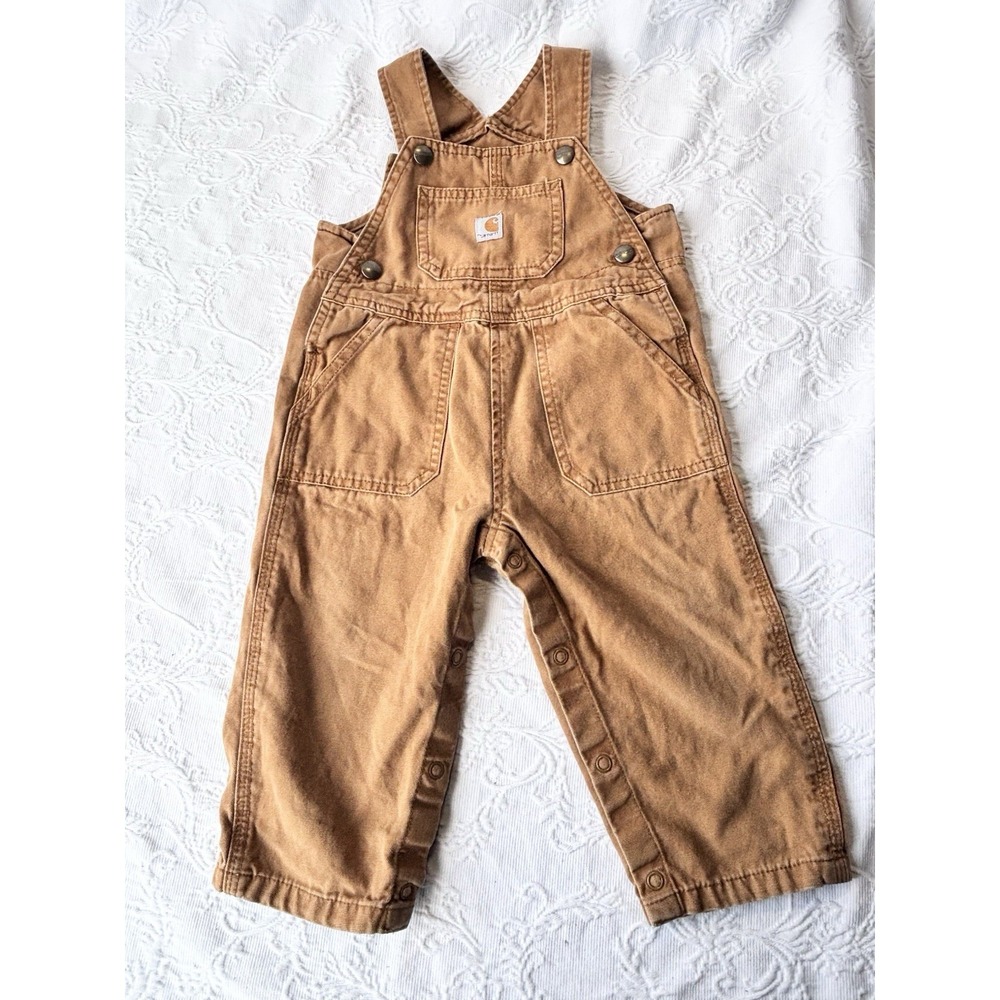 Carhartt Brown Baby Toddler Overalls Size 18M Unisex